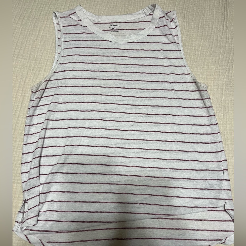 Red and white striped tank top